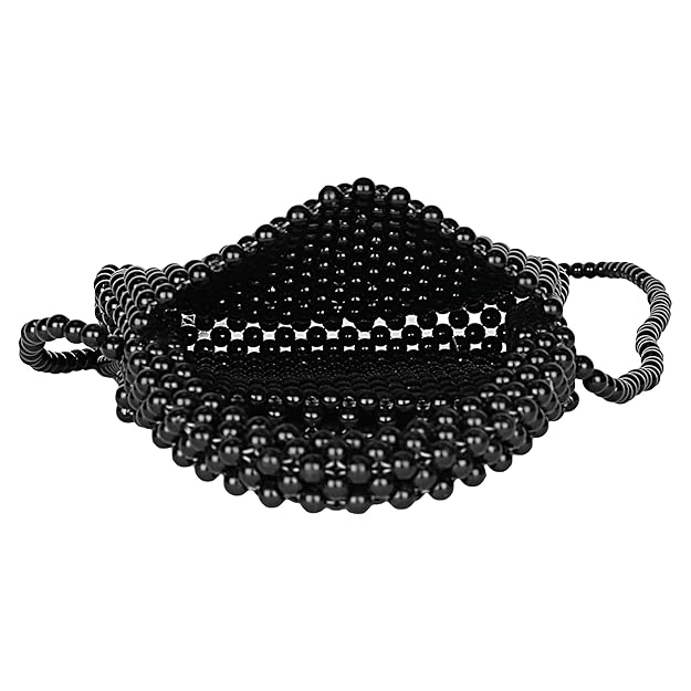 Handmade Black Pearl Beaded Shoulder Bag | Small Elegant Tote for Women & Kids | Luxury Black Pearl Fashion Bag - Image 3